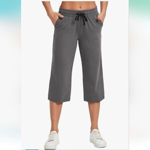 SPECIAL MAGIC Women Capri Pants. Cotton Yoga. Wide Leg. Size XL. New.